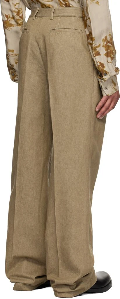 Dries Van Noten Beige Pleated Jeans 3