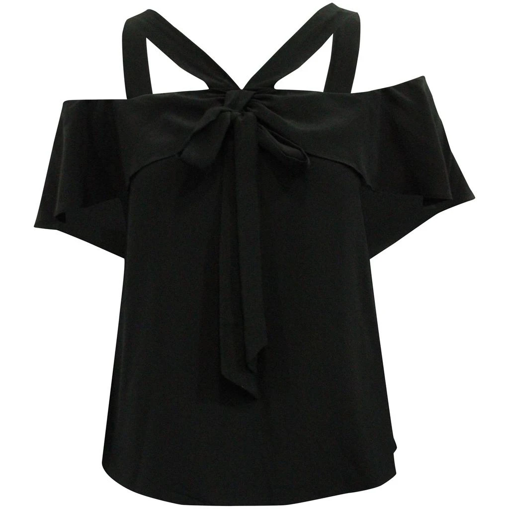 Temperley London Cold Shoulder Top in Black Silk 1