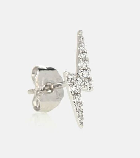 Maria Tash Lightning Bolt 14kt white gold single earring with diamonds 2