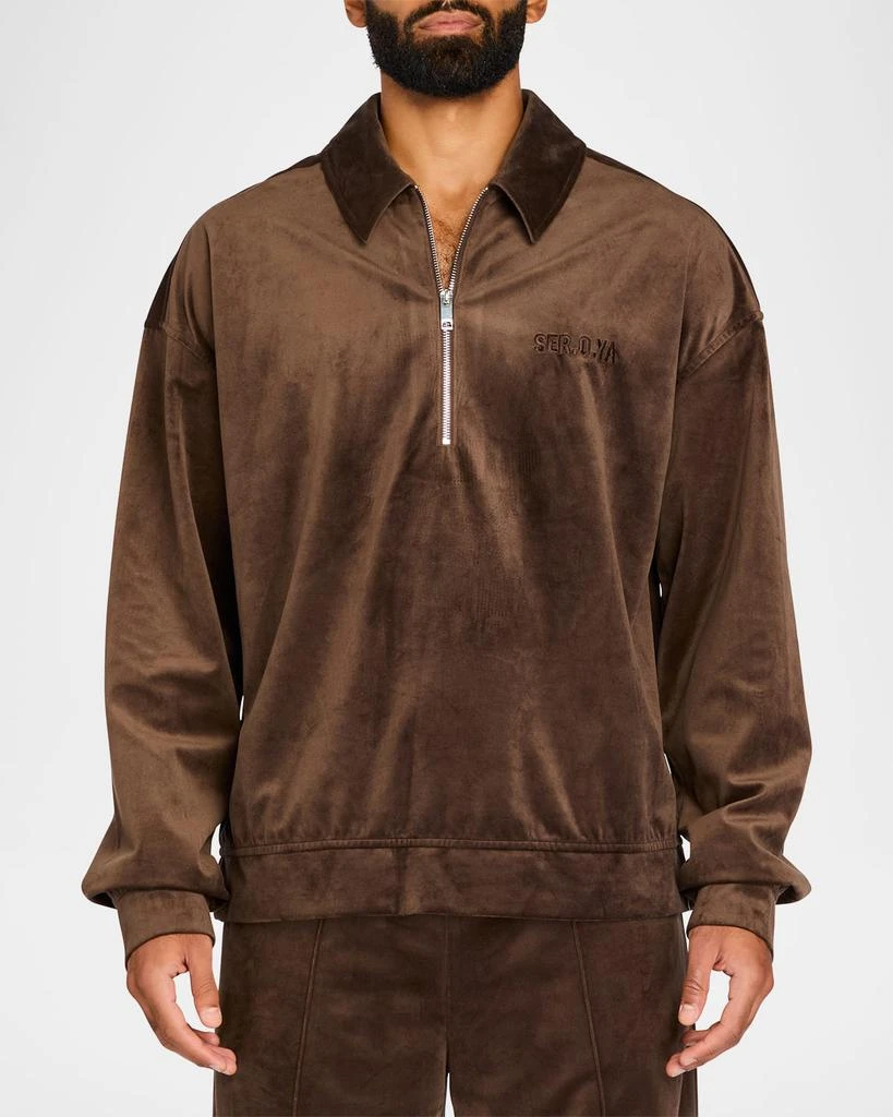 SER.O.YA Men's Charles Velvet Quarter-Zip Sweatshirt 4