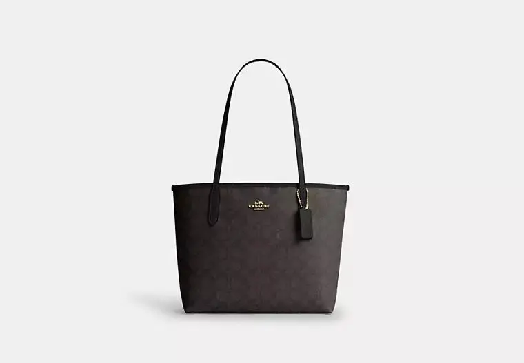 Coach Medium City Tote Bag In Signature Canvas