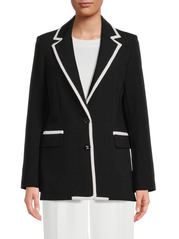 Karl Lagerfeld Paris Piped Single Breasted Blazer 1