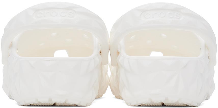 Crocs White Classic Geometric Clogs