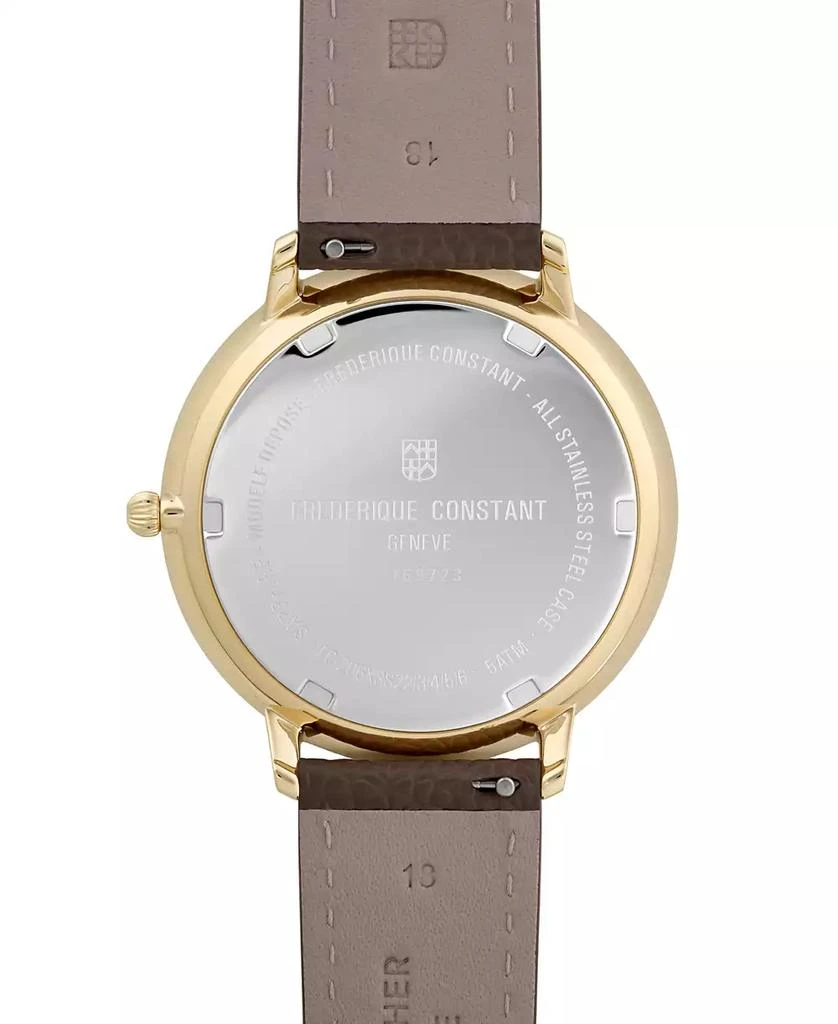 Frederique Constant Men
s Classics Quartz Moonphase Brown Leather Strap Watch 39mm 3