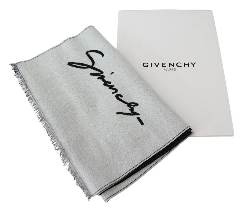 Givenchy Elegant Monochrome Wool-Silk Blend Men's Scarf 6
