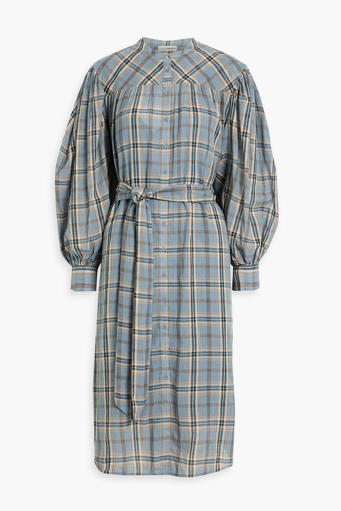 Ulla Johnson Fayette gathered checked cotton-voile dress