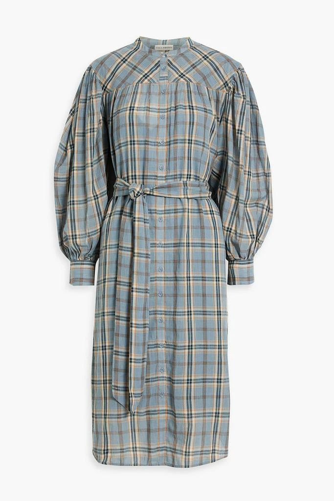 ULLA JOHNSON Fayette gathered checked cotton-voile dress 1