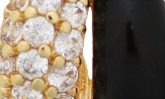 Panacea Pavé Cubic Zirconia 
Enamel Double Huggie Hoop Earrings 2