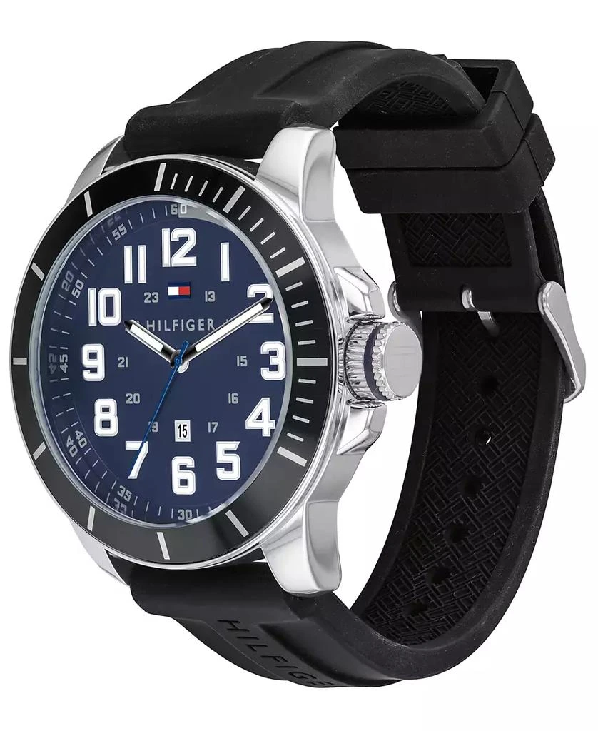 Tommy Hilfiger Men's Black Silicone Strap Watch 44mm, Created for Macy's 3
