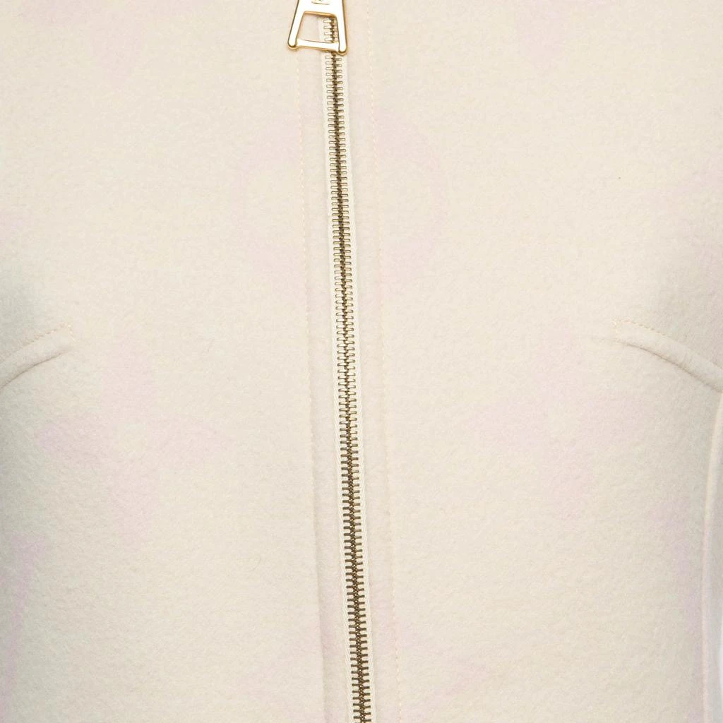 Louis Vuitton Louis Vuitton Cream Logo Print Wool Zipper Mini Dress M 3