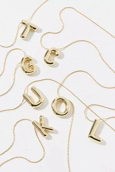 Urban Outfitters 14k Gold Plated Bubble Initial Charm Necklace 4