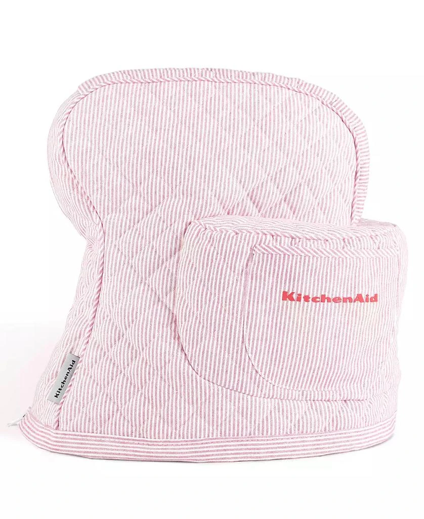 KitchenAid Fitted Tilt-Head Ticking Stripe Stand Mixer Cover with Storage Pocket Quilted, 14.37" x 18" x 10" 1