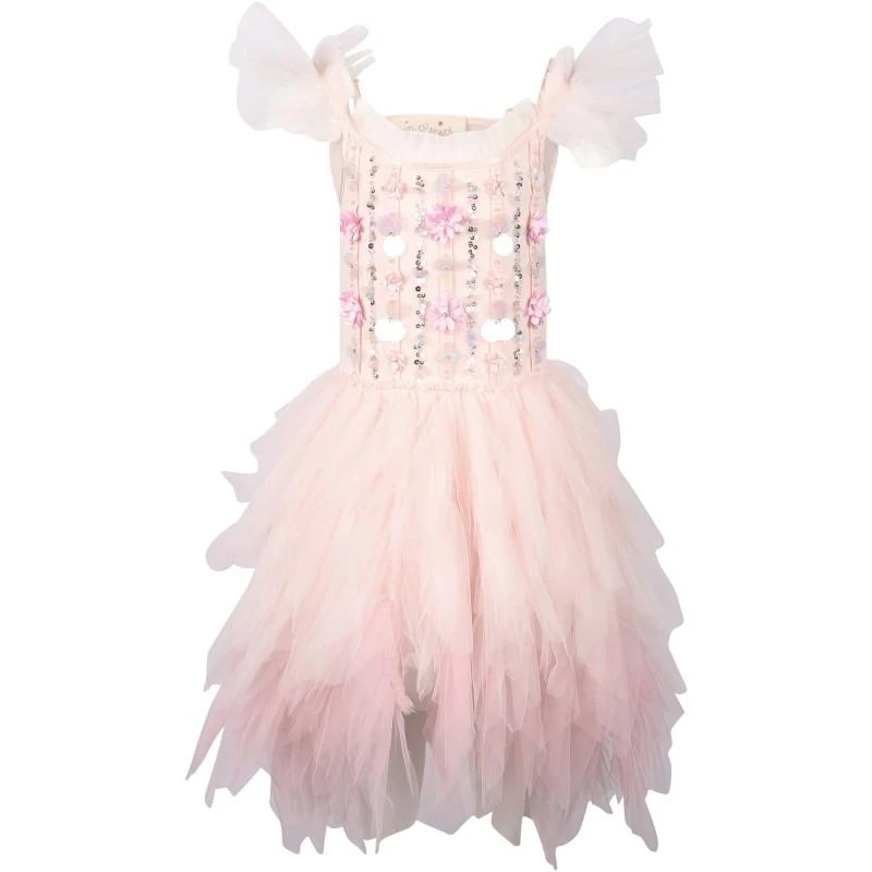 Tutu Du Monde Enchanted botanique tulle dress with sequins and flowers in pink 1