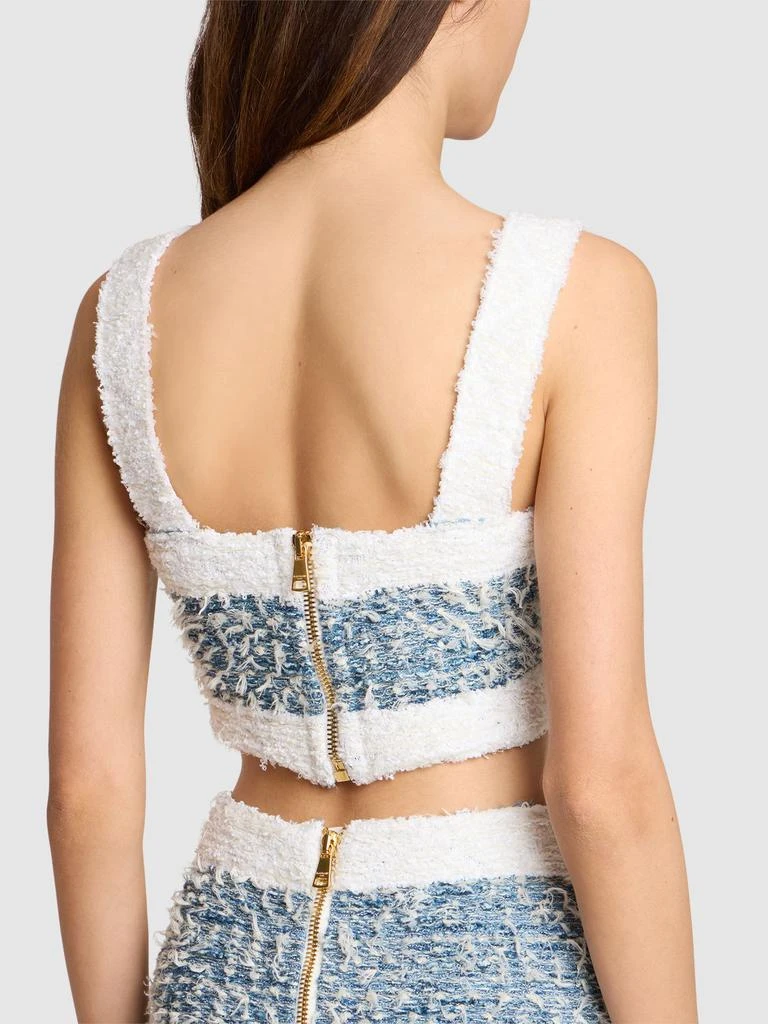 Balmain Viscose Blend Tweed Bra Top 2