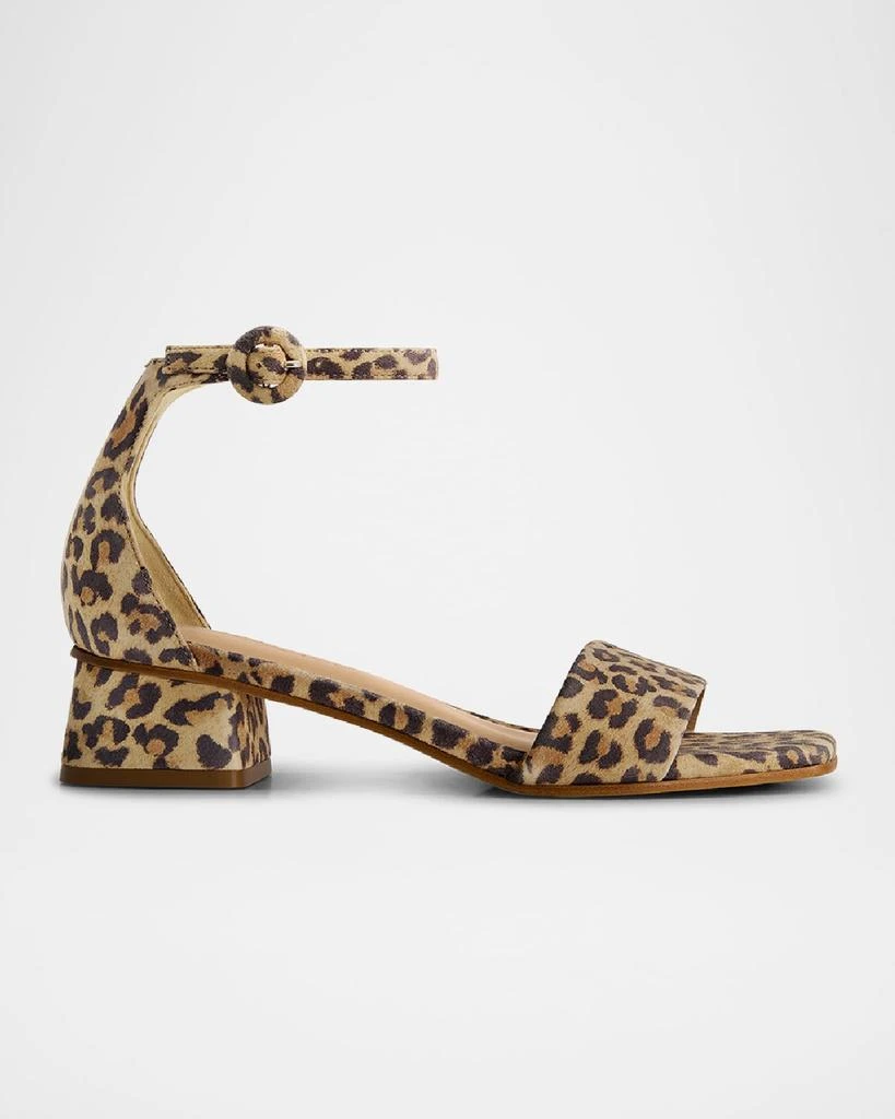 Bernardo Jalena Leopard-Print Suede Block-Heel Sandals 1