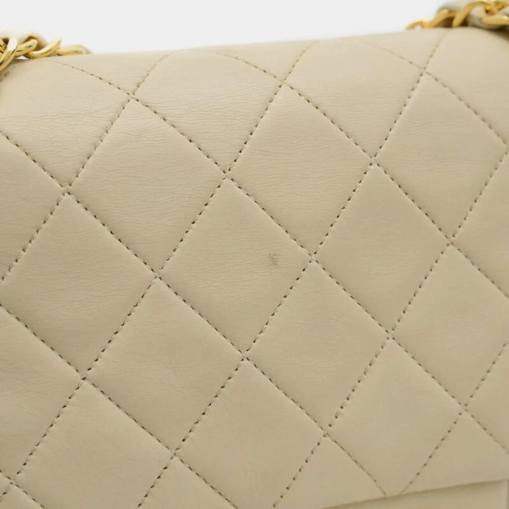 Chanel Chanel Light Beige Lambskin Leather Classic Double Flap Shoulder Bag 3