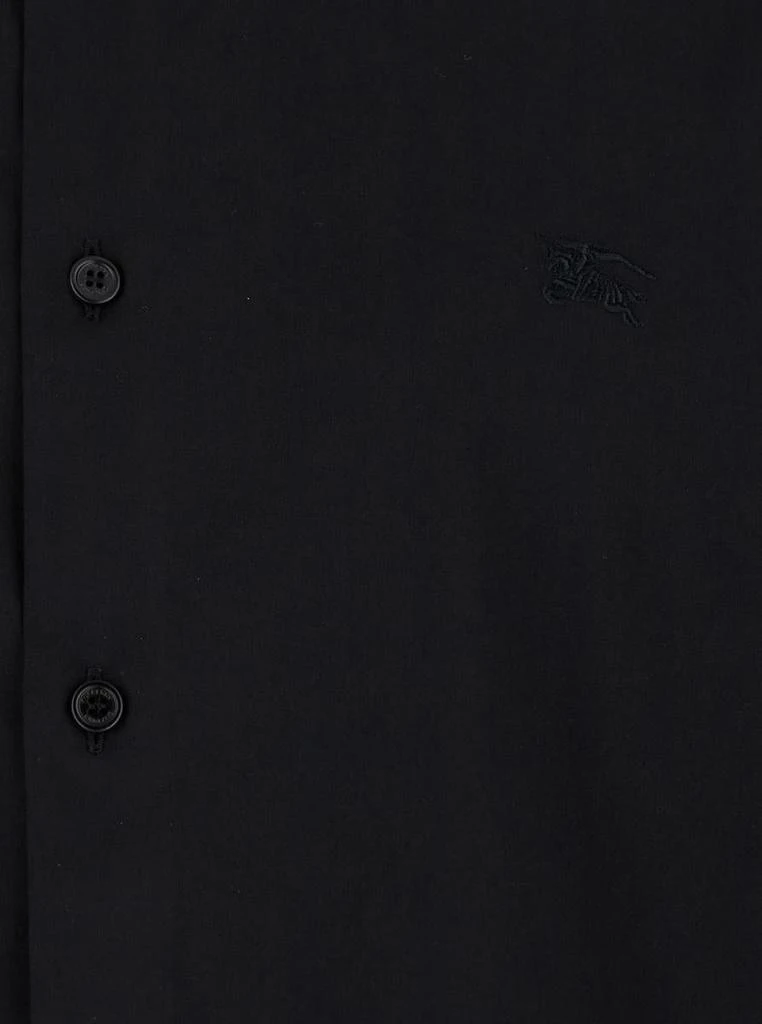 Burberry Black Oversized Shirt With Classic Collar In Stretch Cotton Man 3