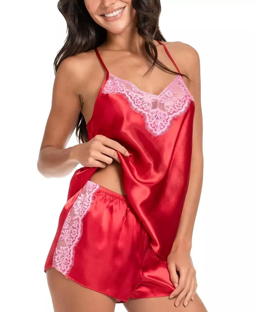 Linea Donatella Women's Satin Lace-Trim 2pc. Cami & Short Set 4