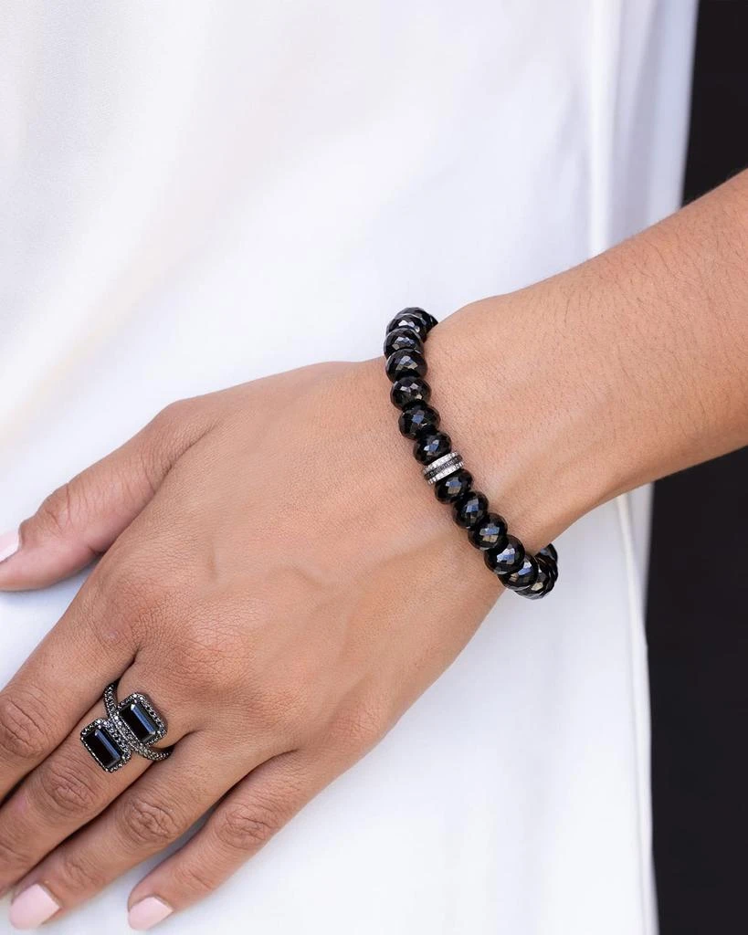 Sheryl Lowe Spinel Beaded Bracelet with Black and White Diamonds 2
