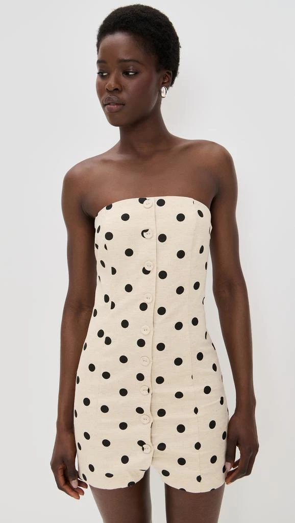 Endless Rose Polka Dot Linen Strapless Dress 6