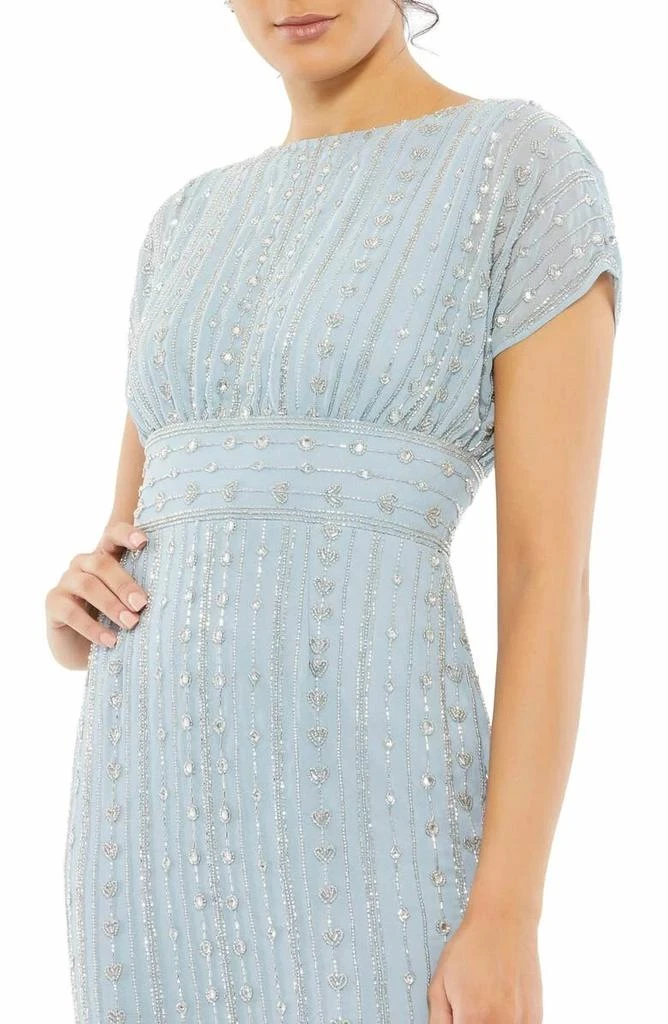 Mac Duggal Mac Duggal - Beaded Cap Sleeve Column Midi Dress 3