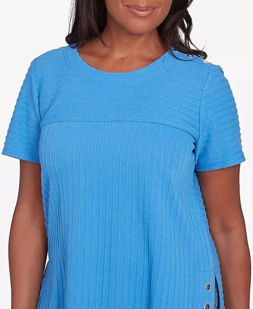 Alfred Dunner Petite Classics Solid Textured Short Sleeve T-Shirt 5
