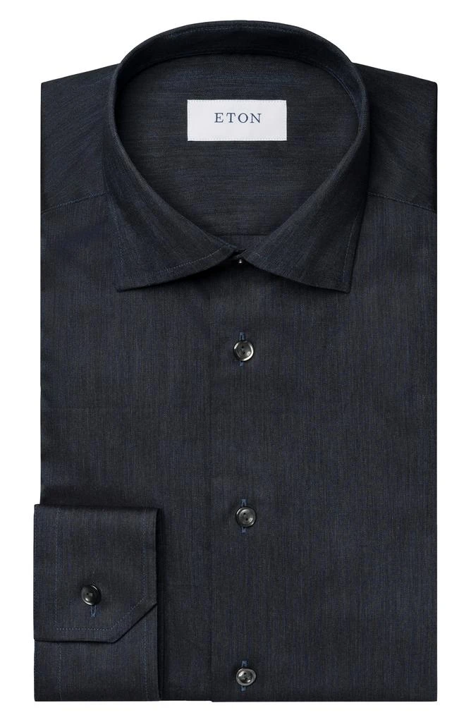 Eton Slim Fit Cotton Herringbone Flannel Dress Shirt 4