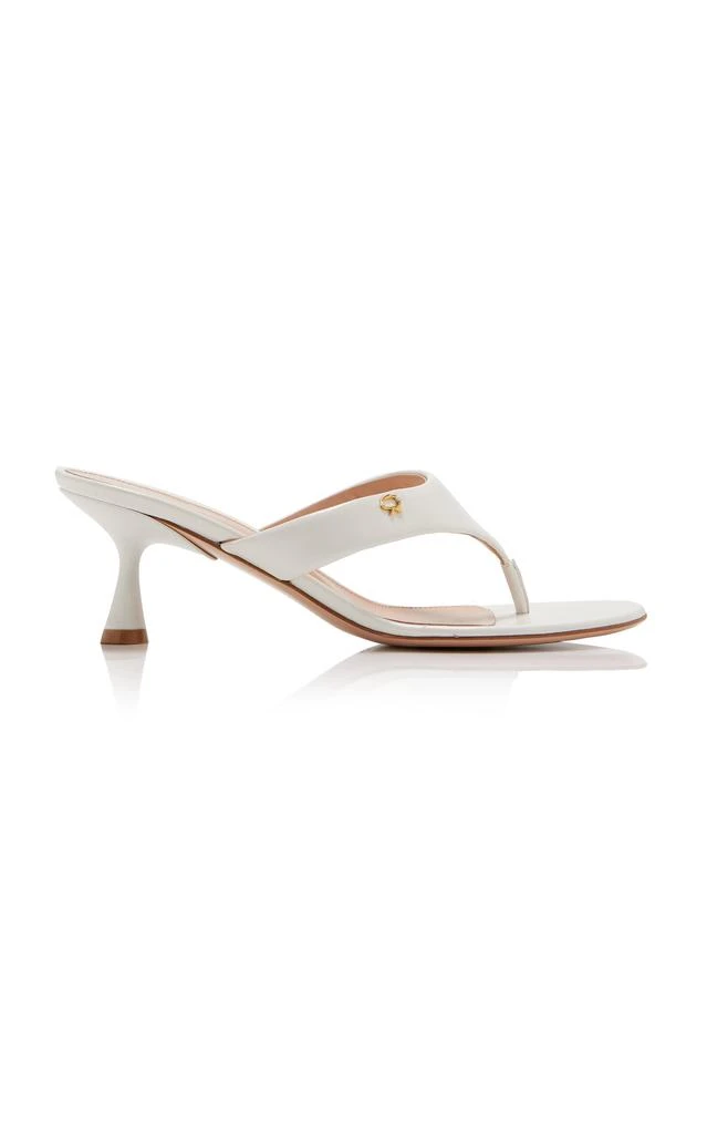 Gianvito Rossi Gianvito Rossi - Leather Thong Sandals - White - IT 38 - Moda Operandi 1