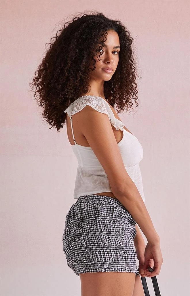 Beverly and Beck Gingham Ruched Bloomer Shorts 3