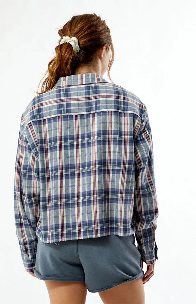 Outer Banks Treasure Distressed Cropped Flannel Shirt 3