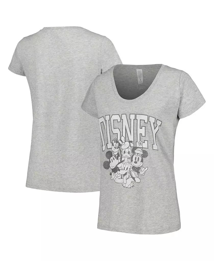 Mad Engine Women's Heather Gray Mickey & Friends Scoop Neck T-shirt