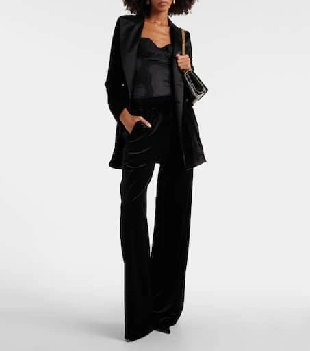 Dolce 
Gabbana High-rise velvet wide-leg pants 2