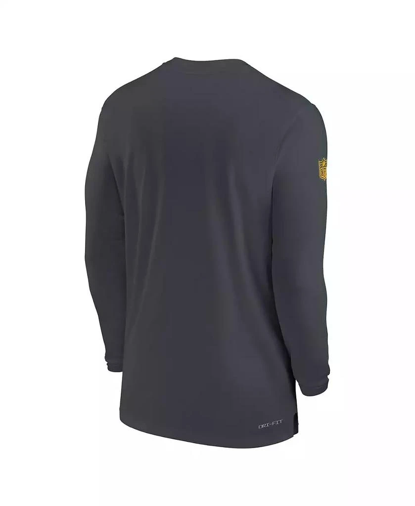 NIKE Men's Anthracite Green Bay Packers Sideline Coach UV Performance Long Sleeve T-Shirt 3