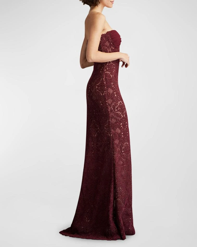 Tadashi Shoji Strapless Lace A-Line Gown 4