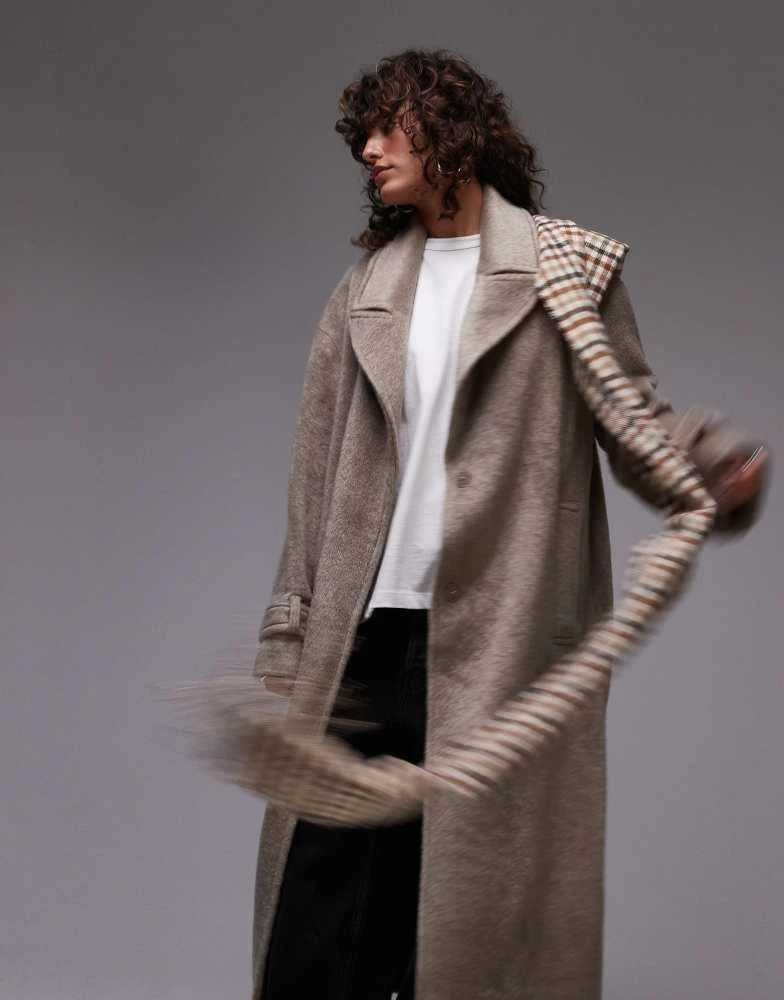 Topshop Topshop chuck on coat in taupe 2