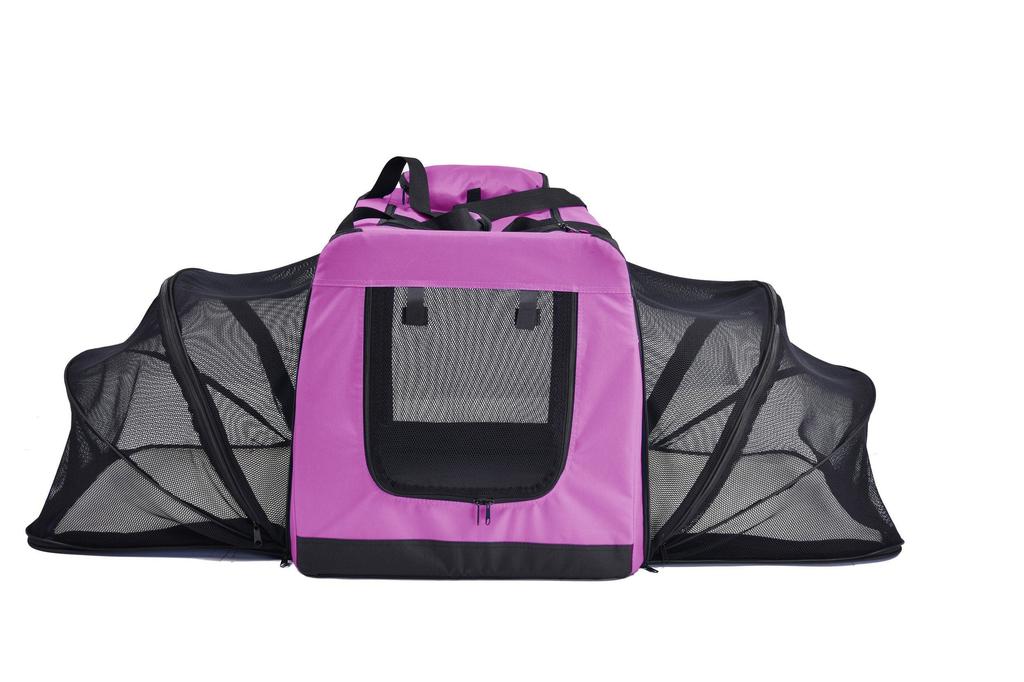 Pet Life Pet Life   'Hounda Accordion' Metal Framed Soft-Folding Collapsible Dual-Sided Expandable Pet Dog Crate