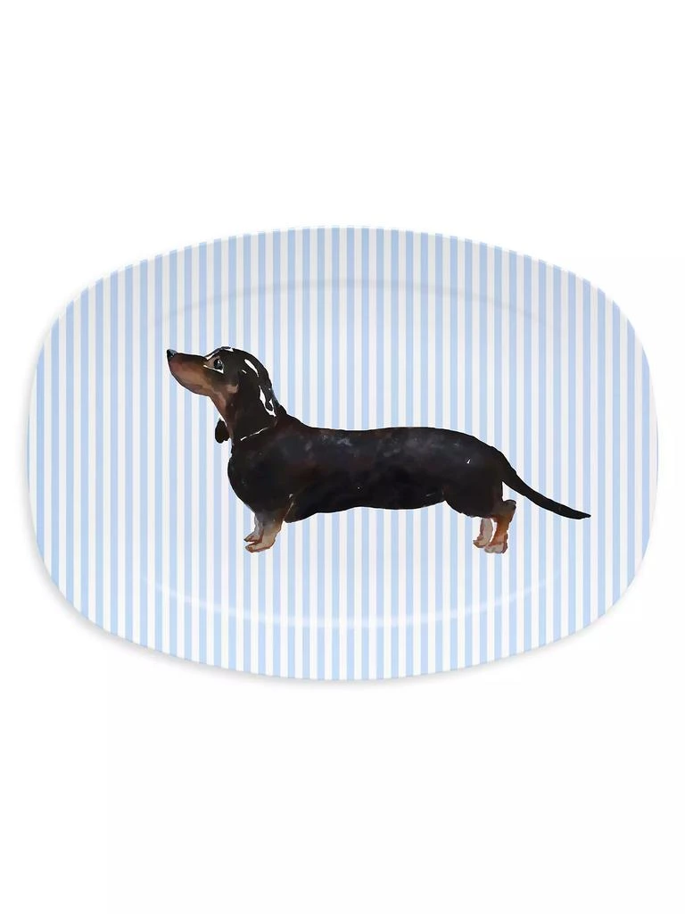 Mariposa Woof Woof Best Friends Black & Tan Dachshund Platter 1