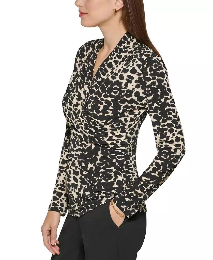 DKNY Petite Printed Surplice Top, Created for Macy's 5