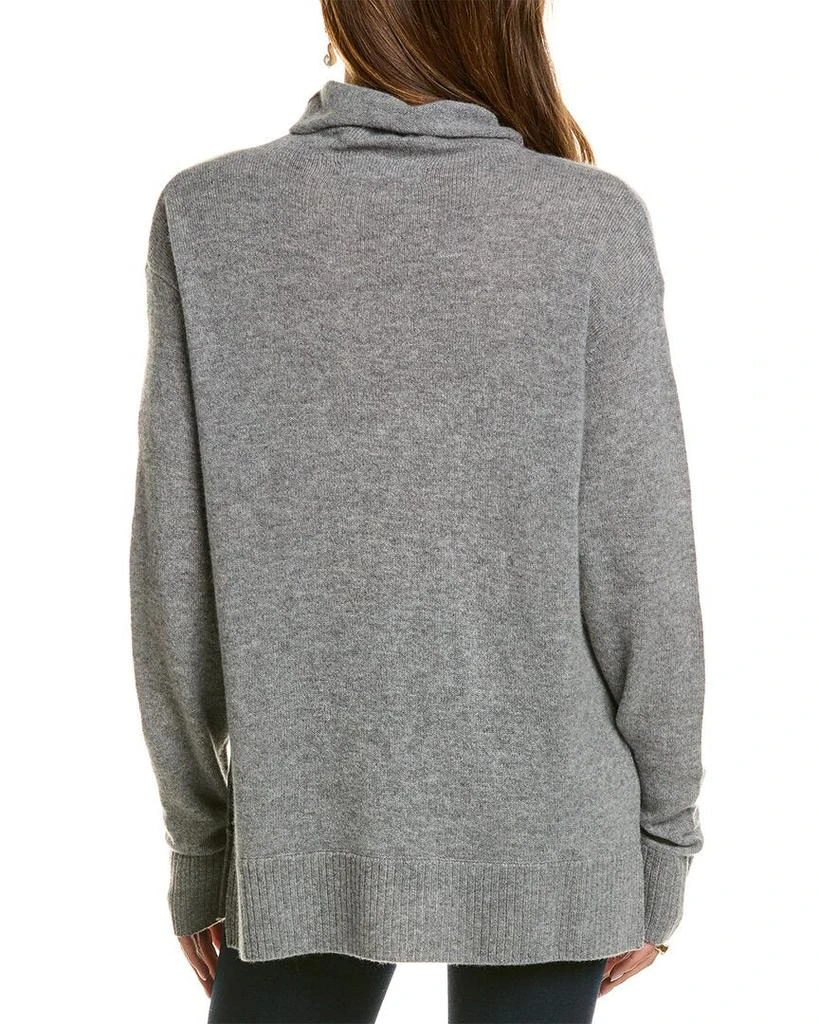 Hannah Rose Asymmetrical Funnel Neck Cashmere Tunic Sweater 2
