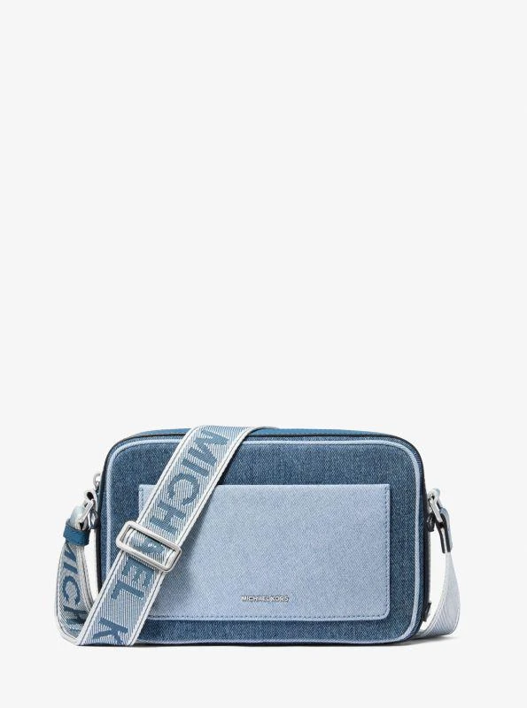 Michael Kors Maeve Large Two-Tone Denim Crossbody Bag 1