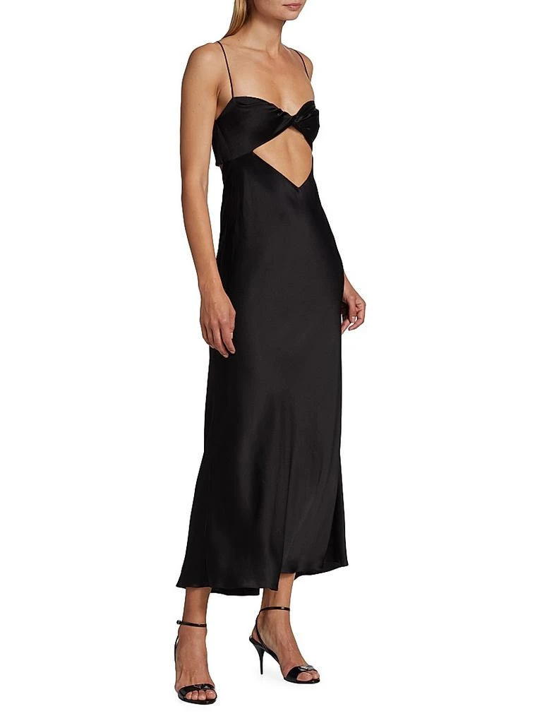 The Sei Twisted Satin Silk Cut-Out Slipdress 4