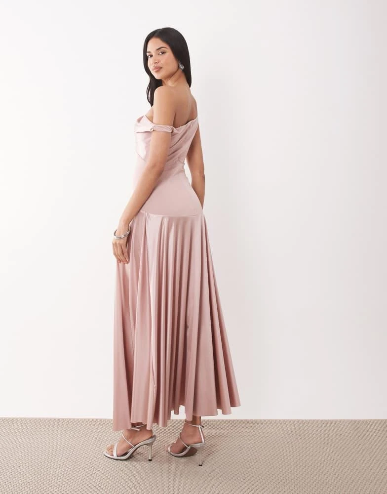 rare london drop waist dress Olive Mesh Drop Waist Bandeau Maxi Dress