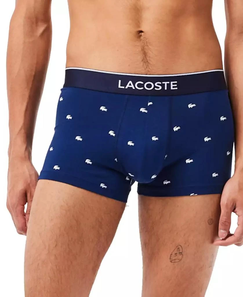 Lacoste Men's 3-Pack Lifestyle All Over Print Trunks 4