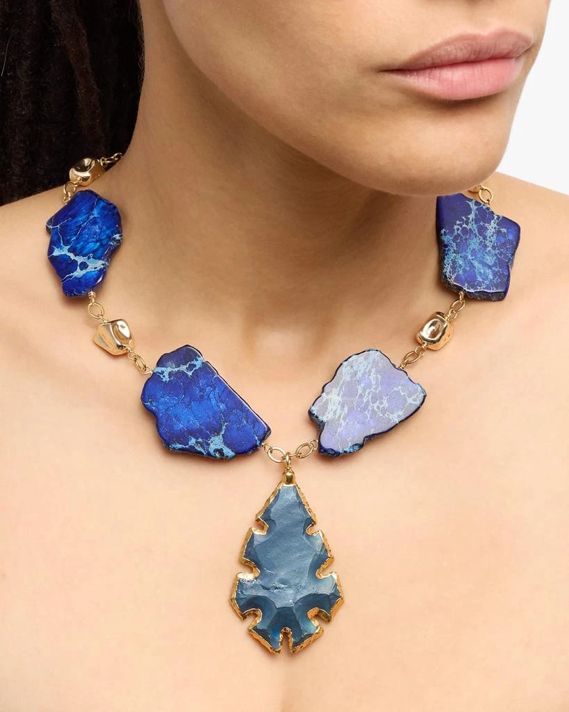Devon Leigh Carved Blue Pendant Necklace 2