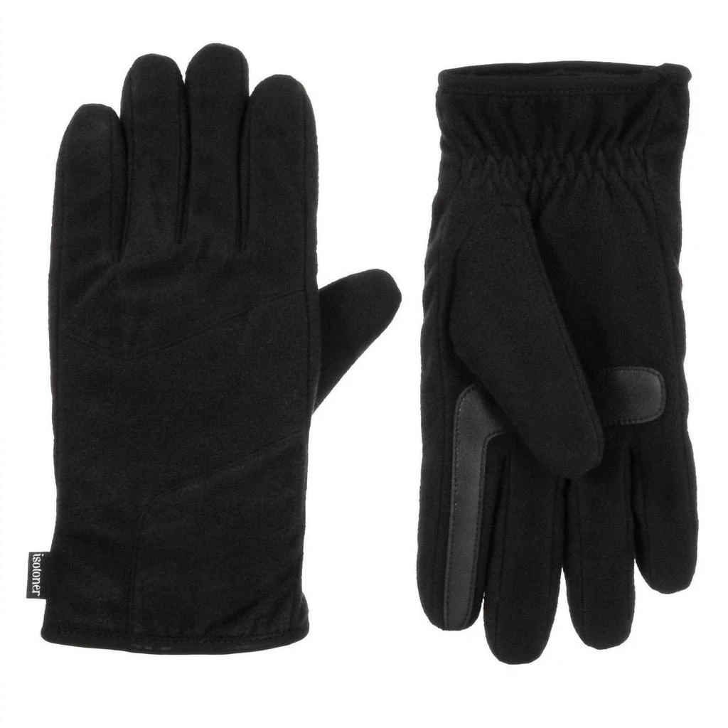 Isotoner Men
s Fleece Gloves with Pieced Back