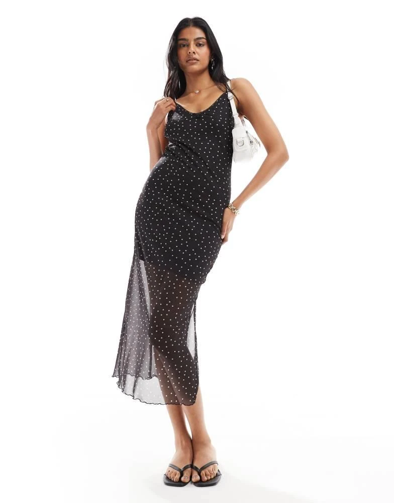 Shop New Look mesh strappy midi dress in spot on Sale at BeyondStyle  Get  77% Off New Look mesh strappy midi dress in spot with Limited-Time Flash  Deals, Exclusive Discounts, and