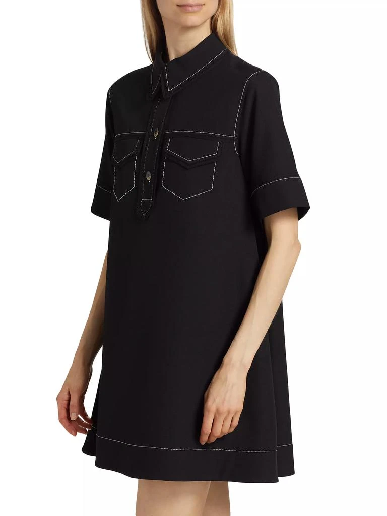 Ganni Crepe Sable Collared Minidress 4