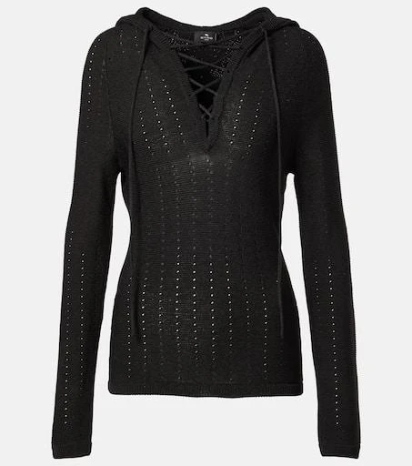 ETRO Hooded silk-blend sweater 1