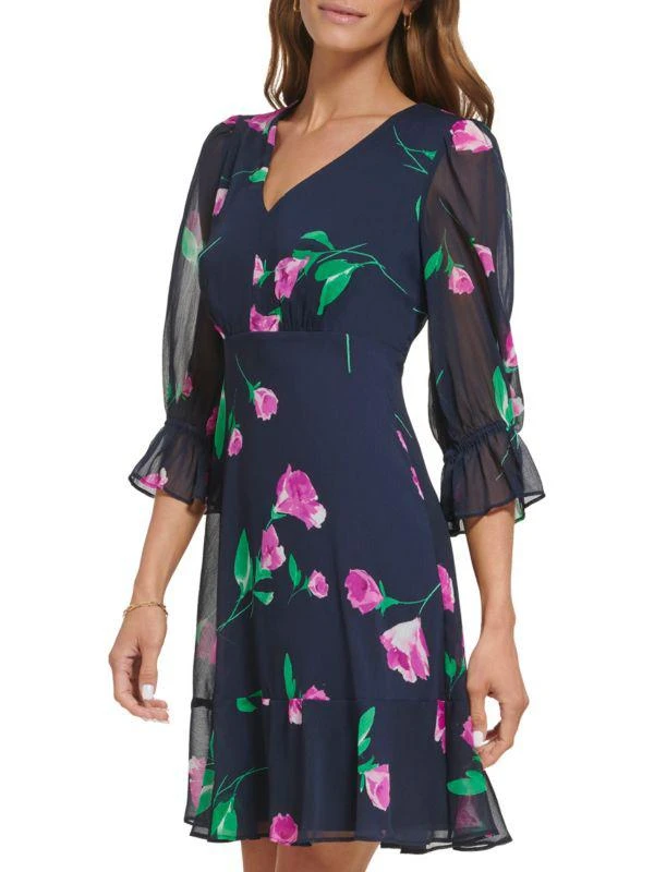 DKNY Floral Fit & Flare Minidress 3