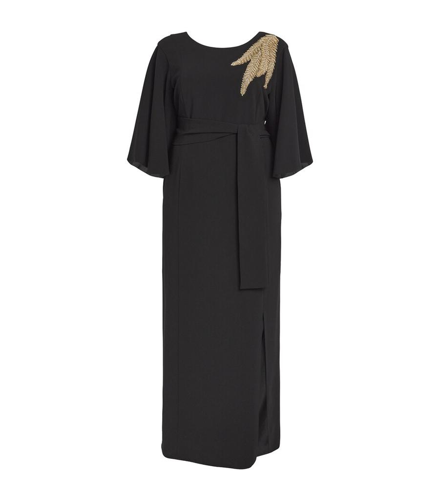 Marina Rinaldi Embroidered Cady Dress